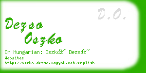 dezso oszko business card